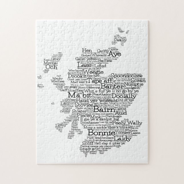 Scotish Slang Word Map Jigsaw Puzzle (Vertikal)