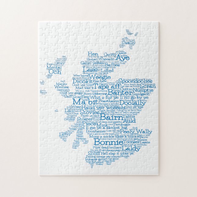 Scotish Slang Word Map Jigsaw Puzzle (Vertikal)