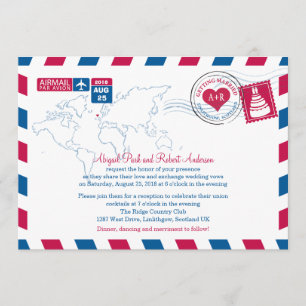 Scotland Airmail  Hochzeit Einladung