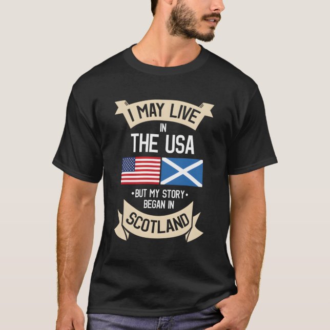 Scotland American Flag USA Scottish Roots Gifts T-Shirt (Vorderseite)