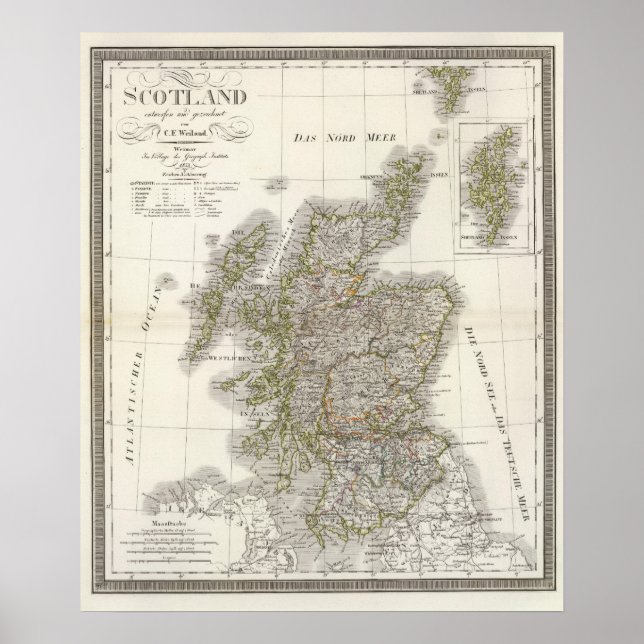 Scotland Atlas Map Poster (Vorne)