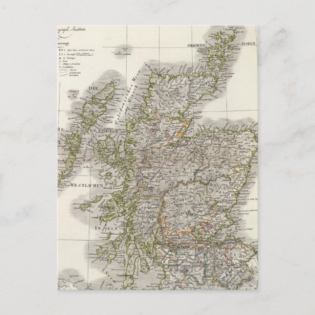 Scotland Atlas Map Postkarte (Vorderseite)