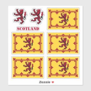 Scotland Aufkleber, Rampant & Scottish Flag / Lion Aufkleber