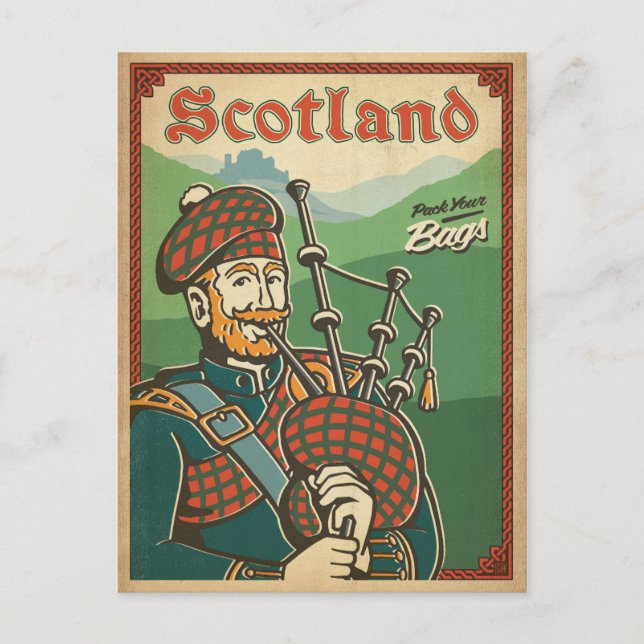 Scotland Bag Piper | Postkarte (Vorderseite)