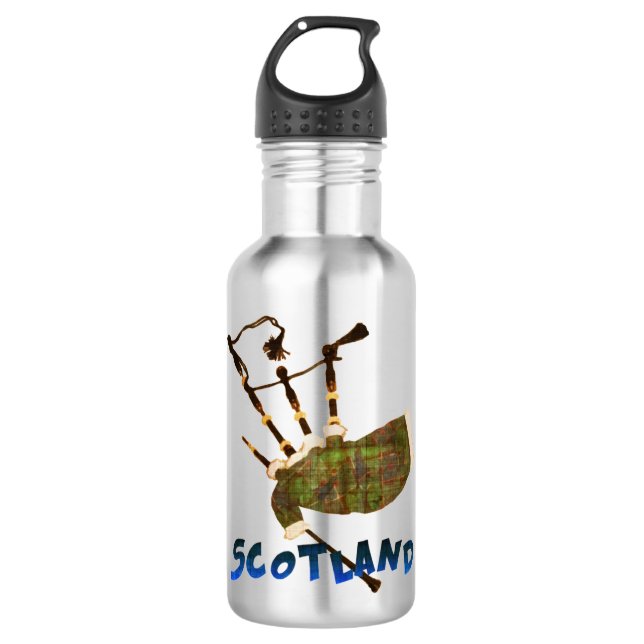 Scotland Bagpipes Edelstahlflasche (Vorderseite)
