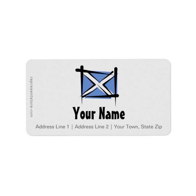 Scotland Brush Flag Adressaufkleber (Vorne)