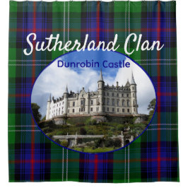 Scotland Castle Sutherland Scottish Clan Tartan Duschvorhang