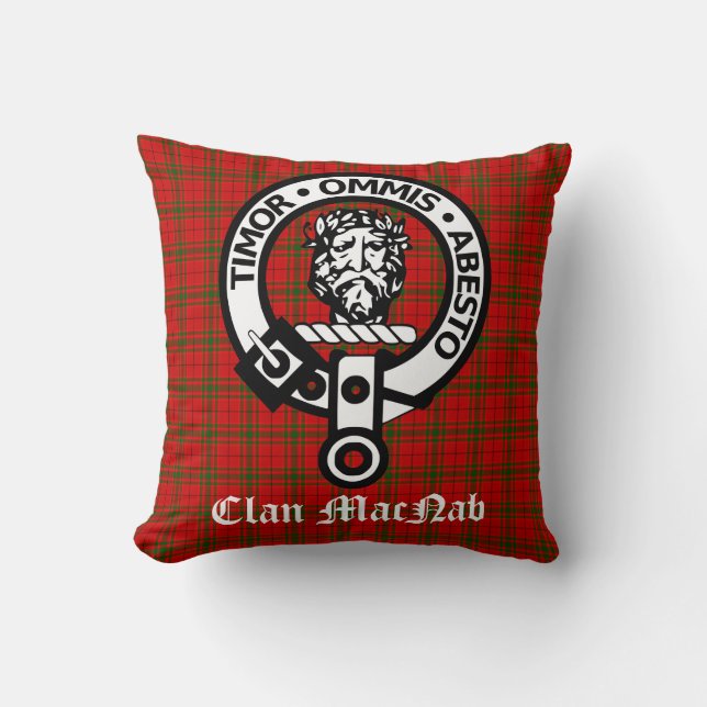 Scotland Clan MacNab Wappen Abzeichen und Tartan Kissen (Vorderseite)