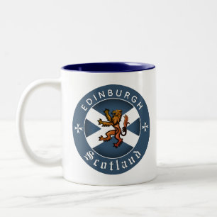 Scotland Coffee Tasse, Edinburgh, Schottische Flag Zweifarbige Tasse