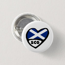 Scotland Country Code Flag Heart Button Abzeichen,
