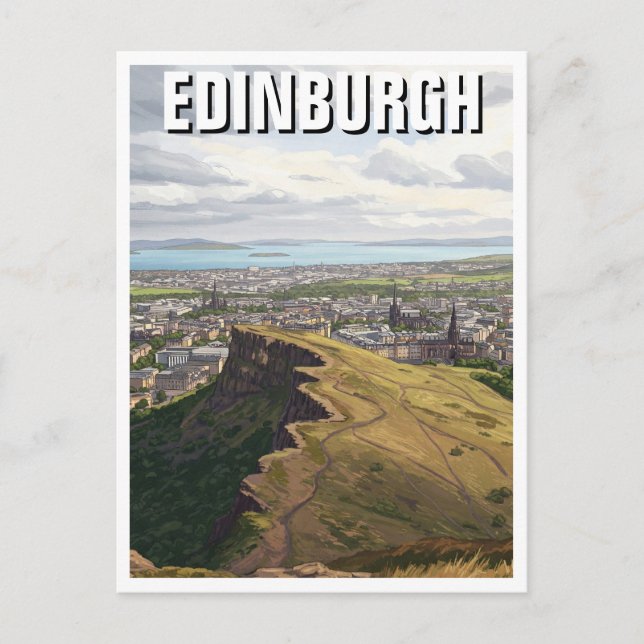 Scotland Edinburgh Arthurs Seat Travel Postkarte (Vorderseite)