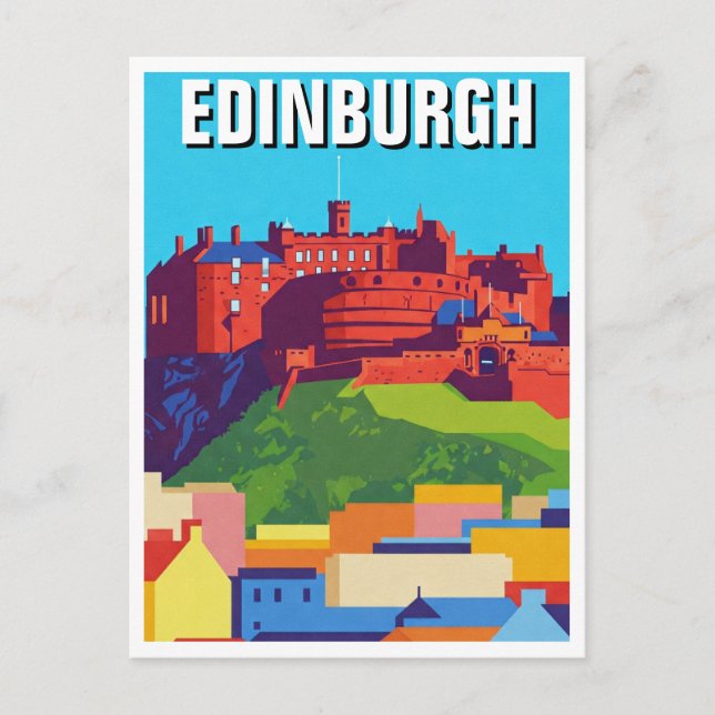 Scotland Edinburgh Castle Abstrakte Kunst Postkarte (Vorderseite)