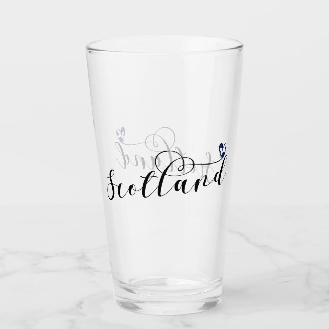 Scotland Flag in Heart (Schottischer Salreifen) Glas (Vorderseite)