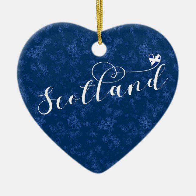 Scotland Flag in Heart (Schottischer Salreifen) Keramik Ornament (Vorne)