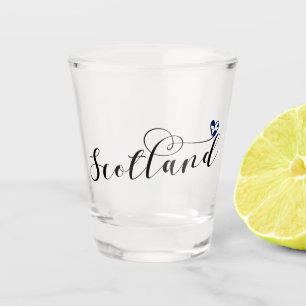 Scotland Flag in Heart (Schottischer Salreifen) Schnapsglas