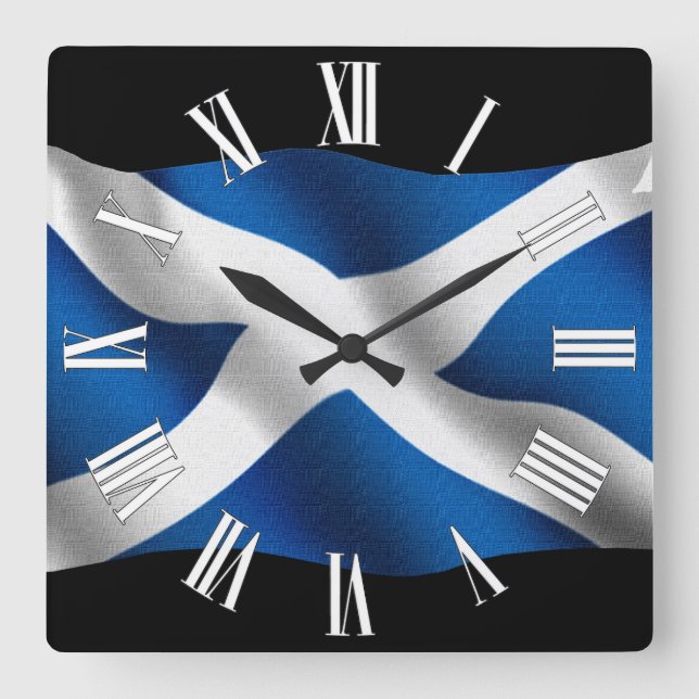 SCOTLAND Flag Proud Schotten Patriotische Wall-Uhr Quadratische Wanduhr (Vorderseite)