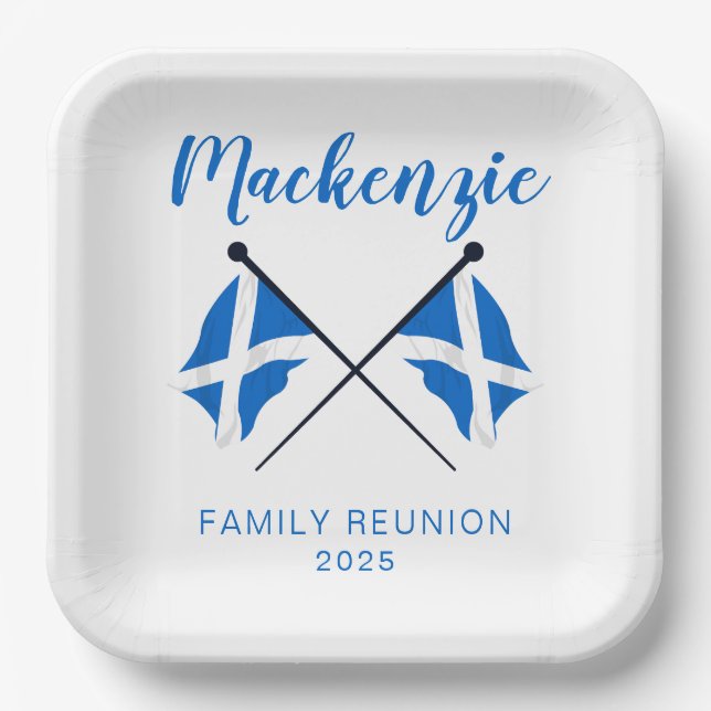 Scotland Flags Family Wiedersehen Pappteller (Vorderseite)