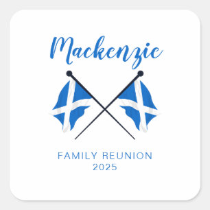 Scotland Flags Family Wiedersehen Quadratischer Aufkleber
