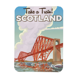 Scotland Fourth Bridge Travel Poster. Magnet