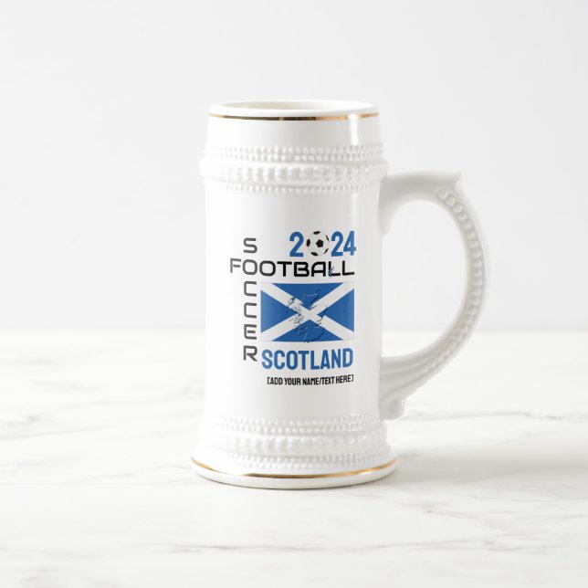 SCOTLAND Fußball Custom 2024 JEDES JAHR Bierglas (Rechts)