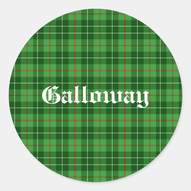 Scotland Galloway District Tartan Personalisiert Runder Aufkleber (Vorderseite)