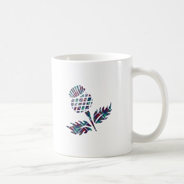 Scotland Gifts Scottish Thistle Tartan Kariertes G Kaffeetasse (Rechts)