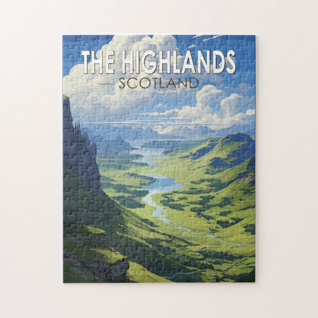 Scotland Highlands Scotland Travel Art Vintag Puzzle (Vertikal)