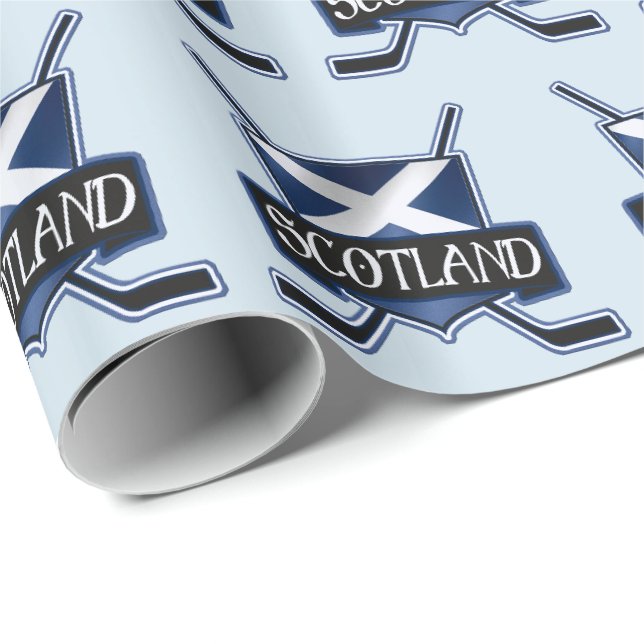 Scotland Ice Hockey Flag Geschenk Wrap Geschenkpapier (Rolleneckpunkt)