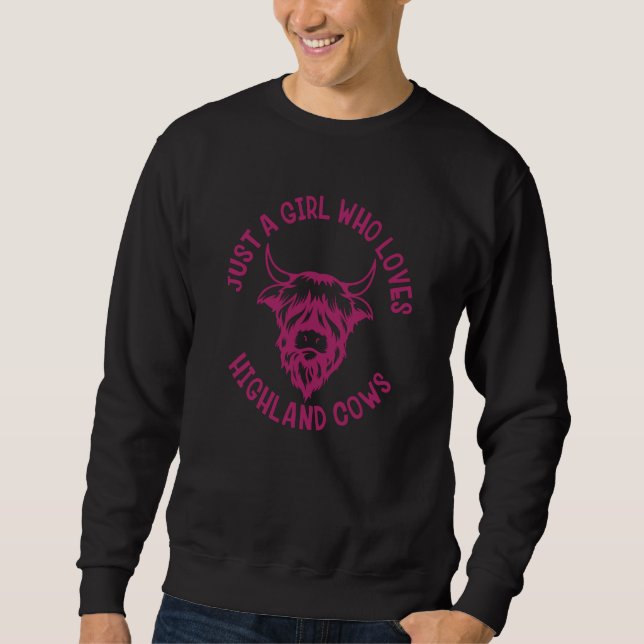 Scotland Just A Girl Who Loves Highland Cows Sweatshirt (Vorderseite)