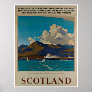 Scotland Kyle von Lochalsh Vintage Travel Poster