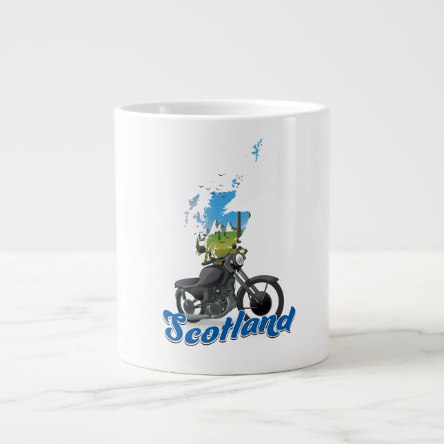 Scotland Motorrad-Karte Reiseanbieter Jumbo-Tasse (Vorderseite)