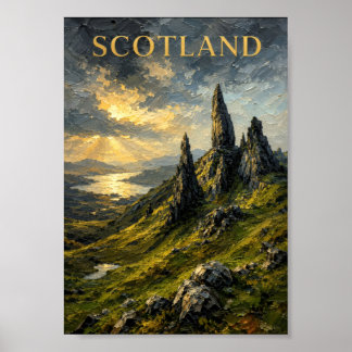 Scotland: Mythical Sunrise Highlands Art Souvenir Poster