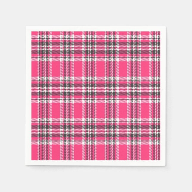 Scotland Pink und Black Tartan Kariert Serviette (Vorderseite)