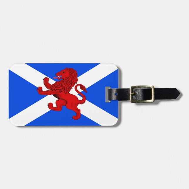 Scotland Rampant lion/Saint Andrew's Flaggenzeiche Gepäckanhänger (Vorderseite horizontal)