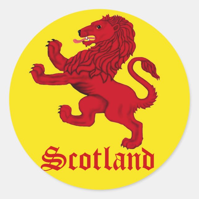 Scotland Rampant Löwe Runder Aufkleber (Vorderseite)