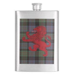 Scotland Red Rampant Lion, MavDonald tartan karier Flachmann