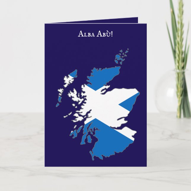 Scotland Rugby Fan Saltire Flag Map Karte (Vorderseite)