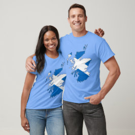 Scotland Rugby Fan Saltire Flag Map T-Shirt