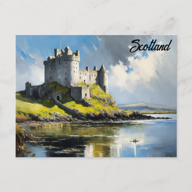 Scotland Scottish Castle Watercolor Travel Postkarte (Vorderseite)