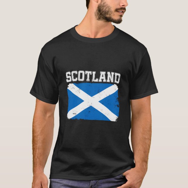 Scotland Scottish Flag Distressed T-Shirt (Vorderseite)