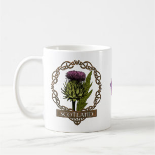 Scotland Scottish Thistle Celtic Knots Monogramm Kaffeetasse