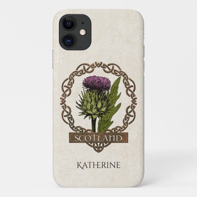 Scotland Scottish Thistle Celtic Knots Name Case-Mate iPhone Hülle (Rückseite)