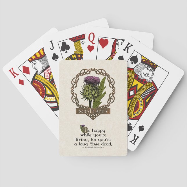 Scotland Scottish Thistle Celtic Knots Spielkarten (Rückseite)