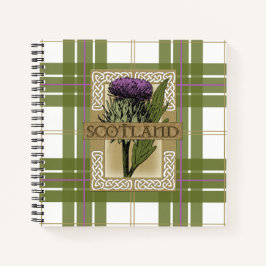 Scotland Scottish Thistle Gold Celtic Knots Notizbuch