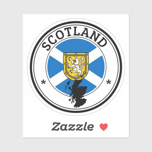 Scotland Siegel Sticker Round Flag für Laptop Book (Blatt)