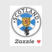 Scotland Siegel Sticker Round Flag für Laptop Book