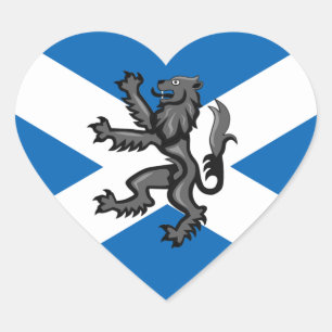 Scotland Sticker, Heart, Patriotic Scottish Flag Herz-Aufkleber