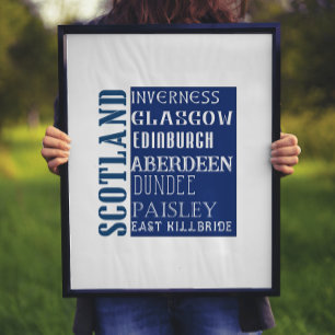 Scotland Subway Word Art Poster
