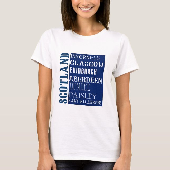 Scotland Subway Word Art T-Shirt (Vorderseite)