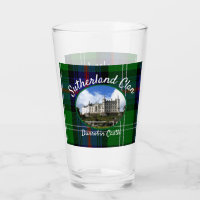 Scotland Sutherland Clan Castle Tartan Glass Cup